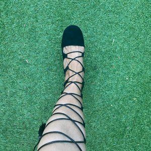 Zara Lace Up Gladiator Leather Sandals Boots